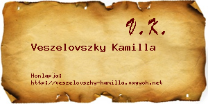 Veszelovszky Kamilla névjegykártya
